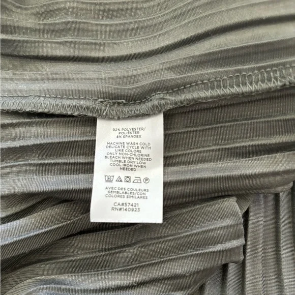 Loft Blouse Women’s Medium Metallic Green Mock Neck Ribbed Shirt Velour Velvet - Picture 3 of 5